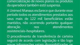 ANS manda Unimed Manaus passar seus clientes para outra empresa
