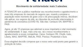 Movimento de solidariedade: mais 3 adesões