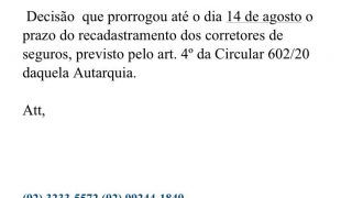 Nota as seguradoras: Prorrogação para o Recadastramento SUSEP